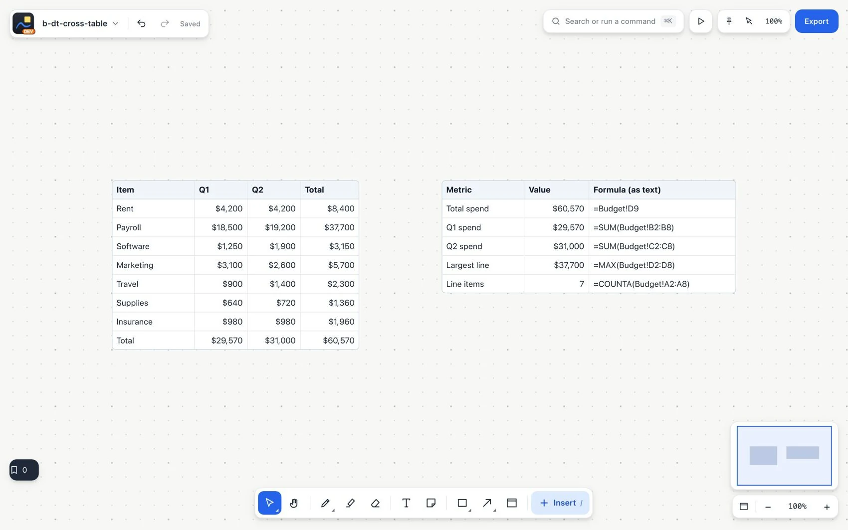 Escribir fórmulas y conectar tablas