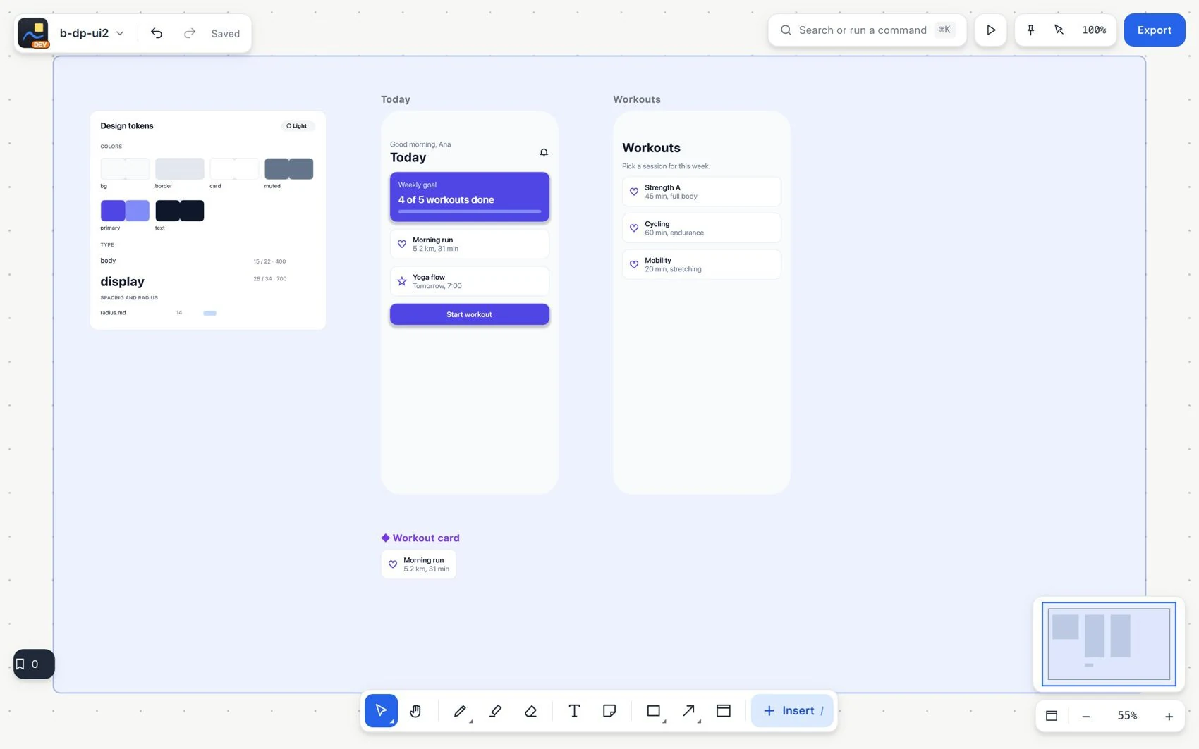 Tokens, components and instances