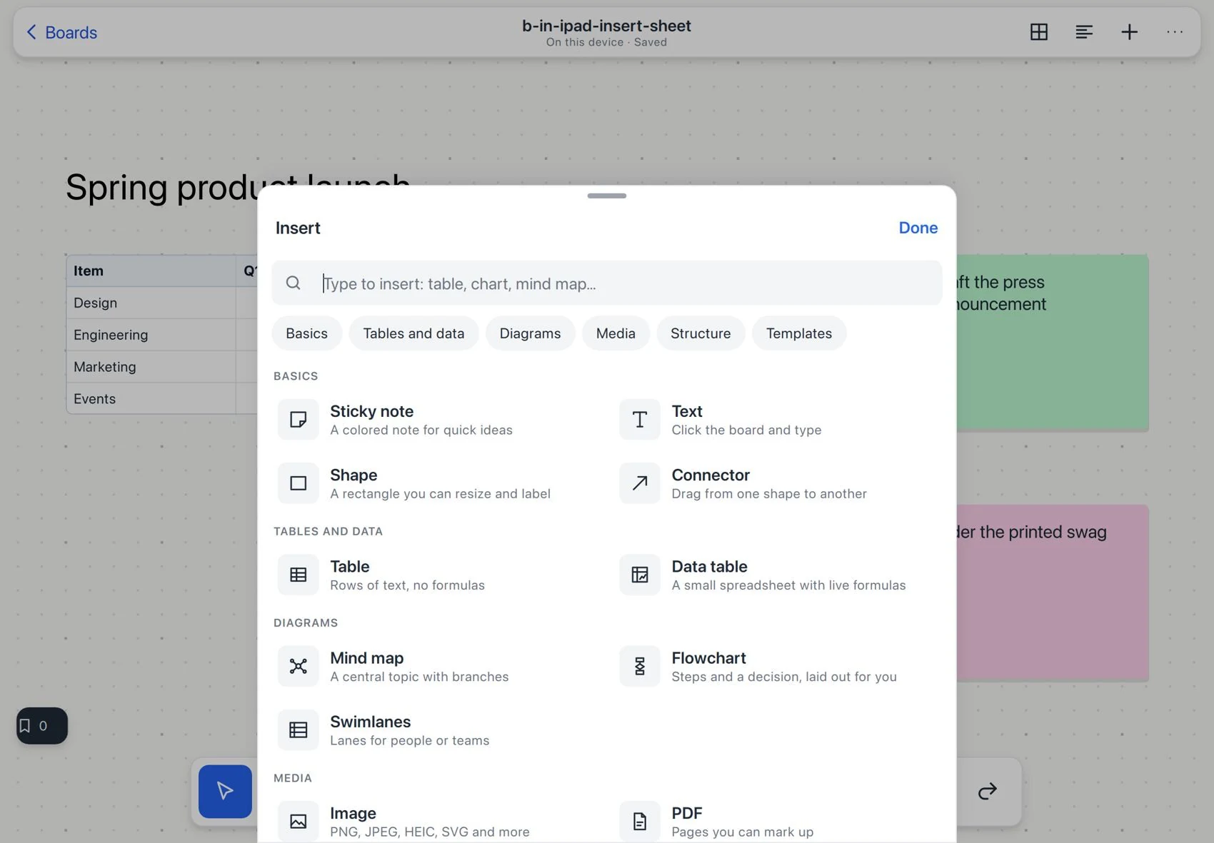 Insertar en iPad